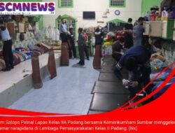 Lapas Kelas IIA Padang Bersama Kanwil Kemenkumham Sumbar Geledah Kamar Warga Binaan