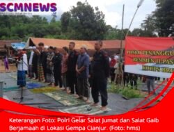 Polri Gelar Salat Jumat dan Salat Gaib Berjamaah di Lokasi Gempa Cianjur
