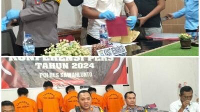 Satresnarkoba Polres Sawahlunto Bekuk 8 Tersangka Kasus Sabu, 1 DPO