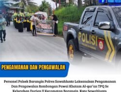 Polsek Barangin Kawal Pawai Khatam Al-Qur’an di Kelurahan Durian II