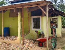 Renovasi Mushala Al-Muhajirin, Wujud Kepedulian Satgas TMMD ke-125 di Sungai Kambut